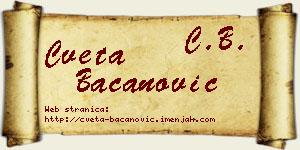 Cveta Bacanović vizit kartica